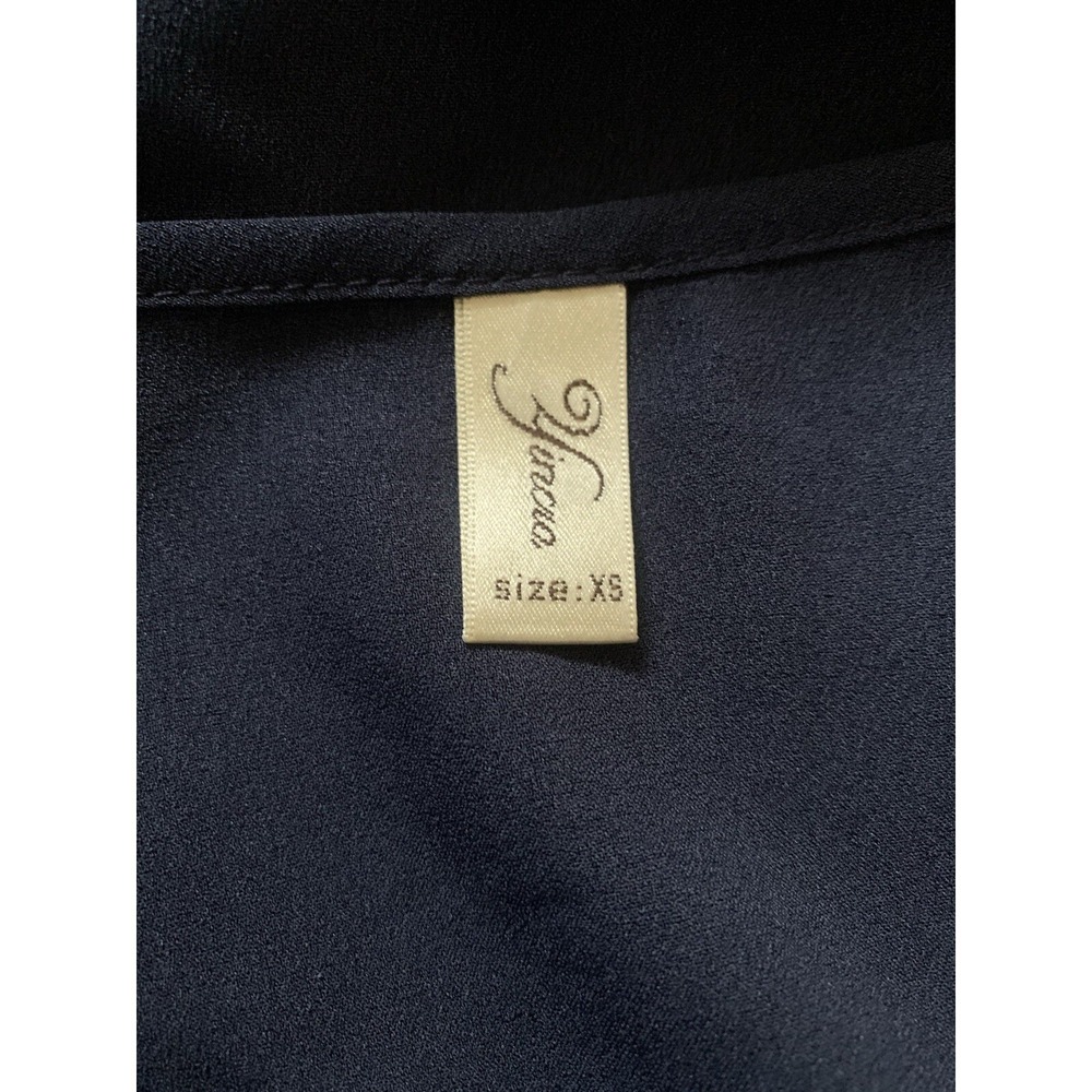 Sheer Sleeveless Top Women's XS Navy Blue - Picture 5 of 6